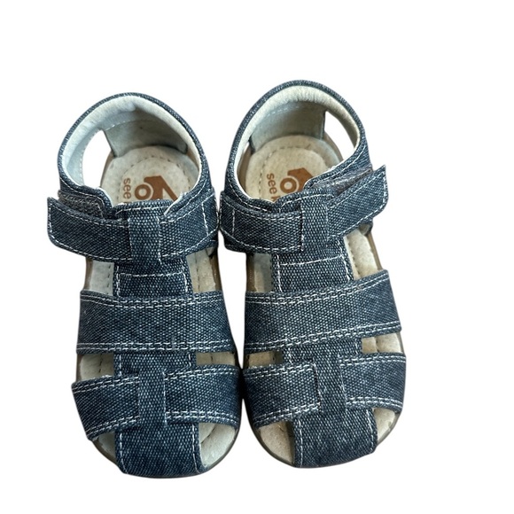 See Kai Run Denim Blue Kids Sandals 9.5 - Picture 1 of 3